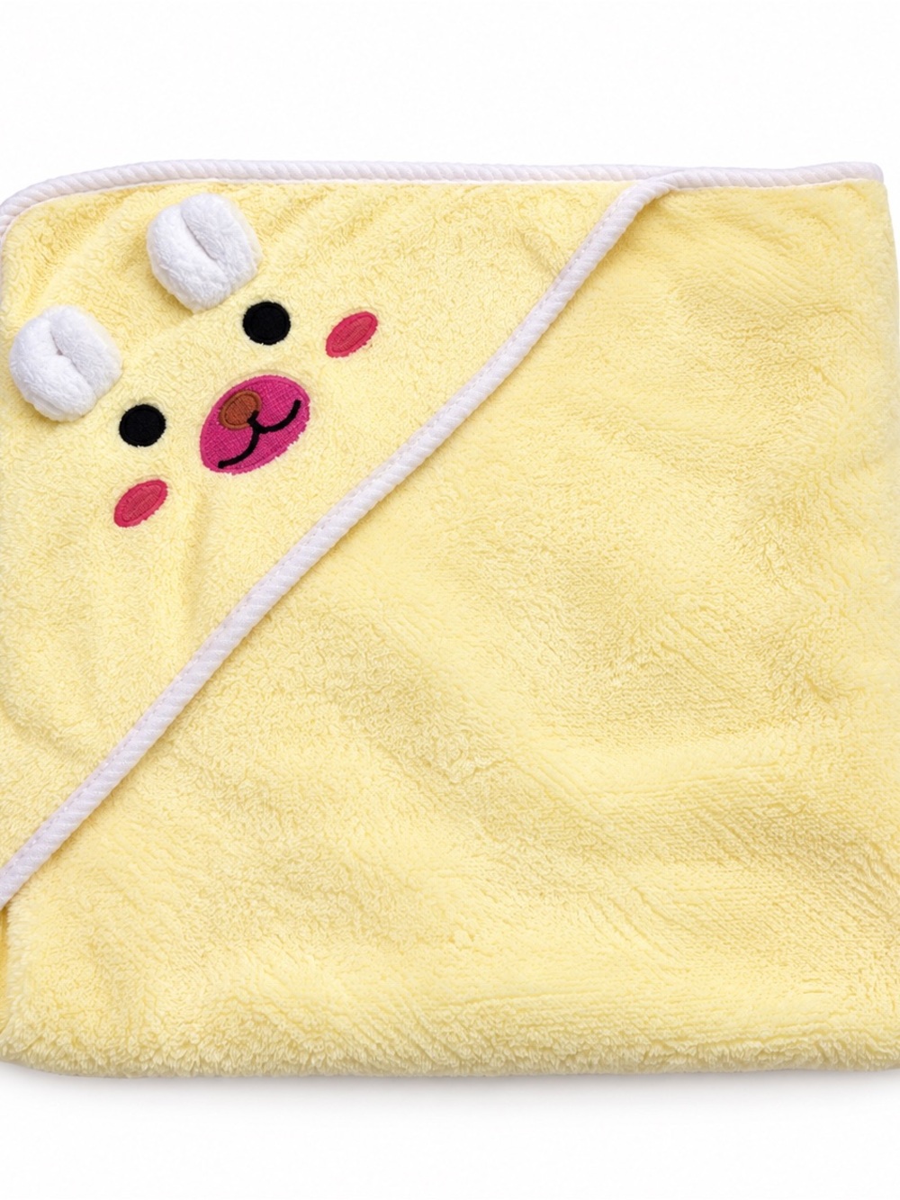 Cute Yellow Bear Hooded Baby Towel